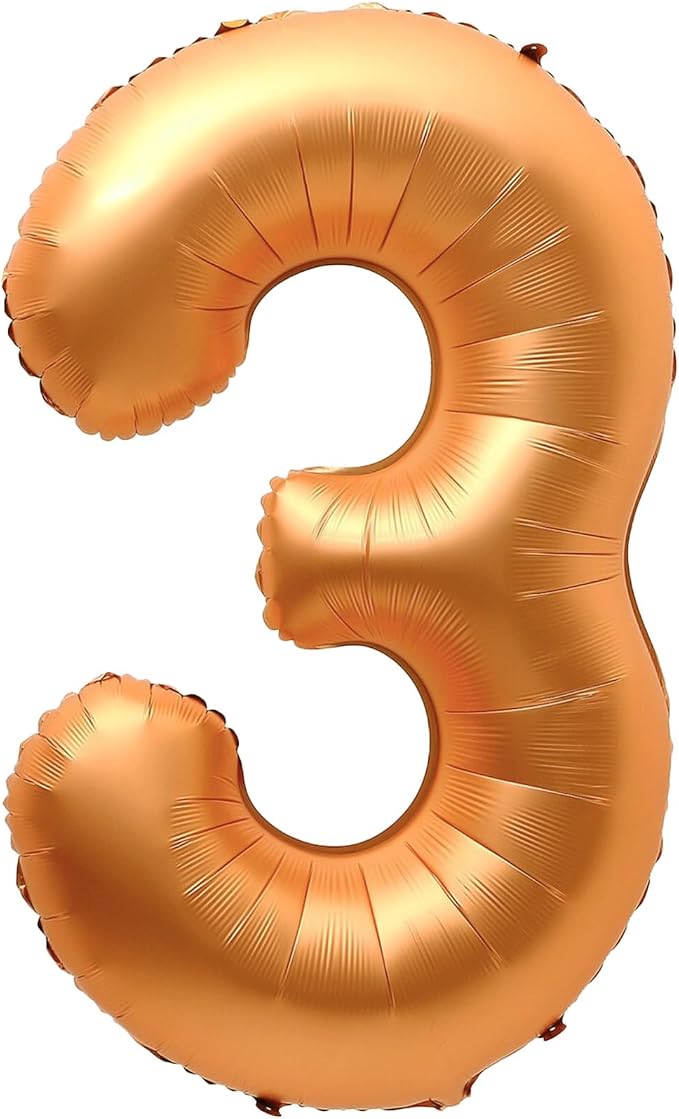 3 Balloon, Number 3 Balloon, 3 Balloon Number 40 Inch by VHUWE
