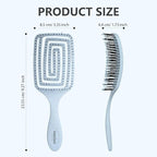 Detangling Brush, Dry and Wet Vented Detangler Hair Brush for Women and Men, Professional Paddle Curved Styling Hairbrush for Straight/Curly/Thick/Long/Wavy/Damaged Hair, Blue