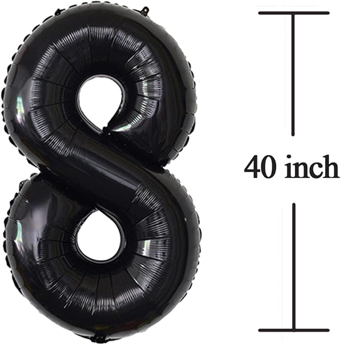 Black 18 Number Balloons Giant Jumbo Number 18 Foil Mylar Balloon - Image 4