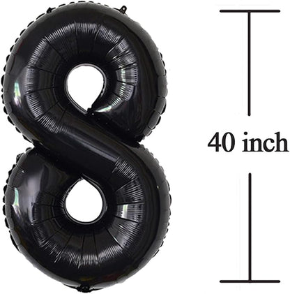 Black 18 Number Balloons Giant Jumbo Number 18 Foil Mylar Balloon - Image 4