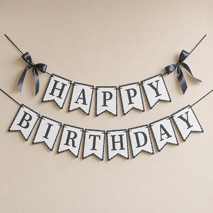Black Happy Birthday Banner by TULOBI