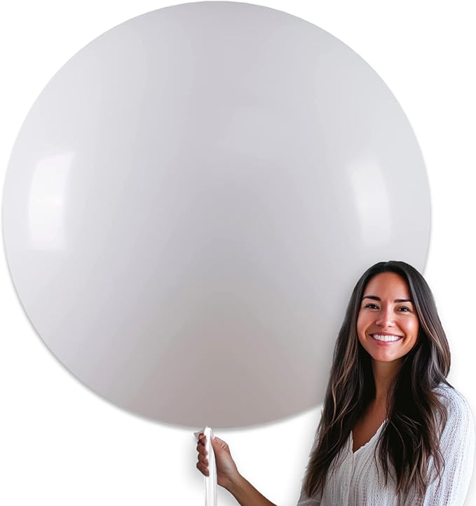 PartyWoo White Balloons 4pcs Matte 36 Inch Large Jumbo Giant Latex Balloons | by PartyWoo