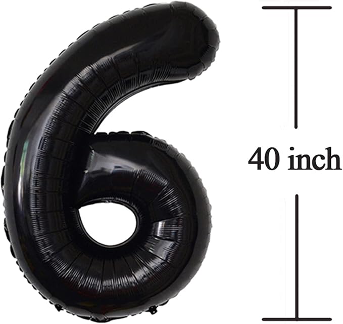 Black 16 Number Balloons Giant Jumbo Number 16 Foil Mylar Balloons - Image 3