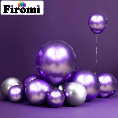 Firomi Metallic Chrome Purple Balloons 5-inch 100 Pack | Helium Small-Medium - Image 3