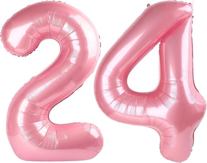 Number Balloons 24 Balloon Pearl Pink by Enyeopd