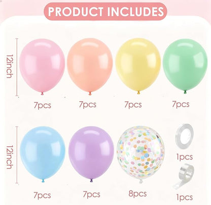 Zesliwy Pastel Colorful Balloons Set, Party Decorations | Pastel Rainbow Balloon - Image 2