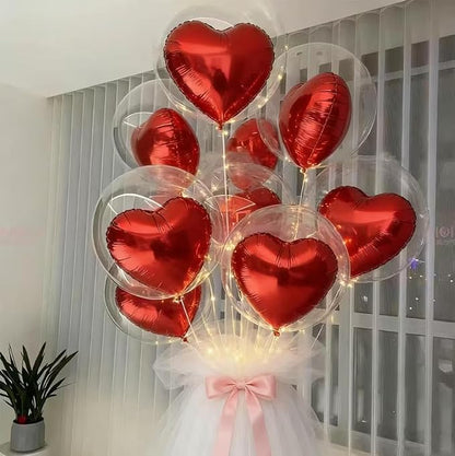FBQ DIY Bobo Balloons Red Heart Balloons Stuffing Birthday Wedding Anniversary - Image 3