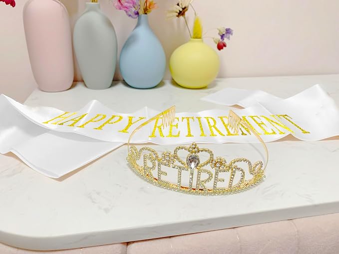 JETKONG Retirement Party Decorations Retired Tiara/Crown, Retired Sash - Image 4