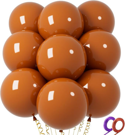 32Pcs Brown Big Balloons 18 Inch, Round Large Brown Latex Party Balloons by Qikoolaa