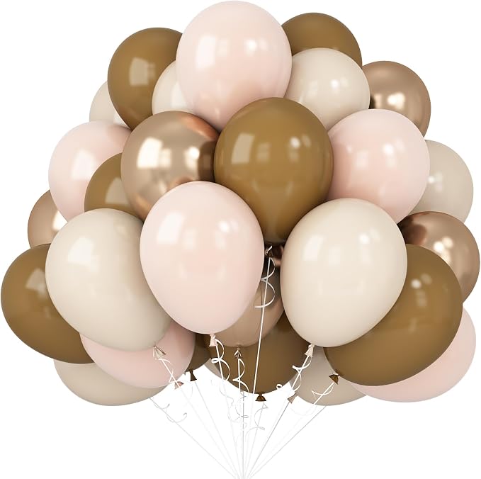 Brown Beige Gold Balloons Blush Neutral Tan Sand White Champagne Latex Balloon by Isndare