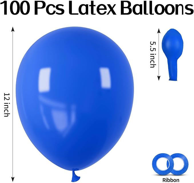 100pcs Royal Blue Latex Balloons 12 inch Matte Dark Blue balloon | Helium - Image 2