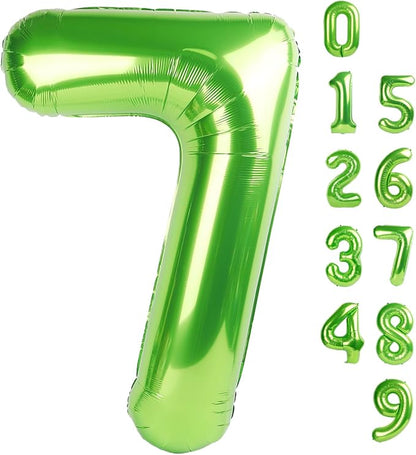 7 Balloon Number 40 Inch Light Green Balloons by Mluchee
