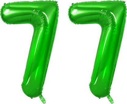 Number 77 Balloons for 77th Birthday Party Decorations, 0-100 Large No.77 by Joycard