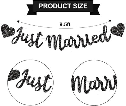 BEISHIDA Black Just Married Banner - Image 2