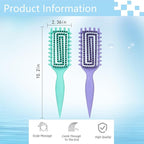 Curly Hair Brush Defining,Curly Brush Defining with Side Gear for Combing, Shaping,and Styling bounce,Lightweight Vented Hair Brush For Wet and Dry Hair（Green Purple）
