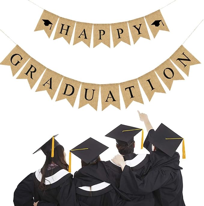 Happy Graduation Burlap Banner 2026 Graduation Party Decoration Banners | - Image 3