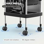 FreSup 6-Tier Salon Cart with Wheels, Stainless Steel Hair Salon Storage Tool Cart, Barber Station Trolley, Rolling Beauty Organizer for Hair Stylist, Makeup, Skincare, SPA, Tattoo, Home or Bathroom