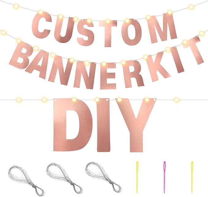 TaoBary 112 Pcs DIY Letter Kit Glitter Customizable Banner Letters Include 107 - Image 3
