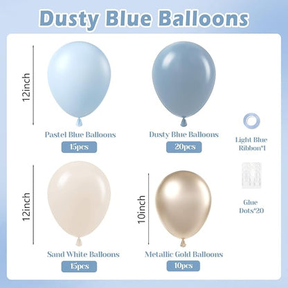 12inch Dusty Blue Balloons - Image 2