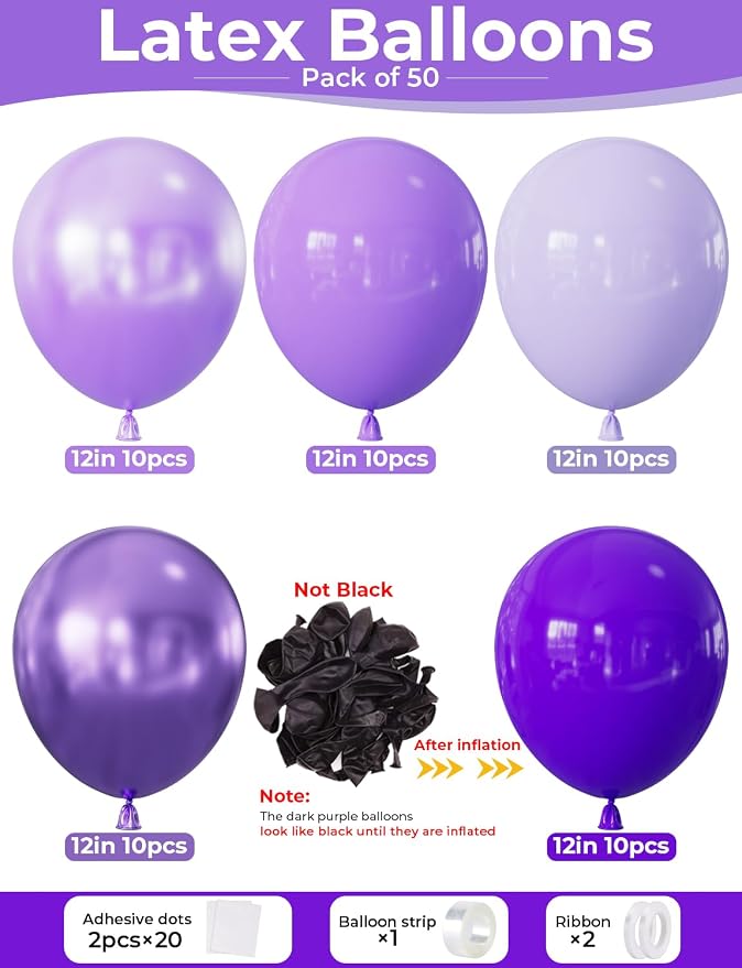 Purple Balloons, Birthday Decorations - Image 4
