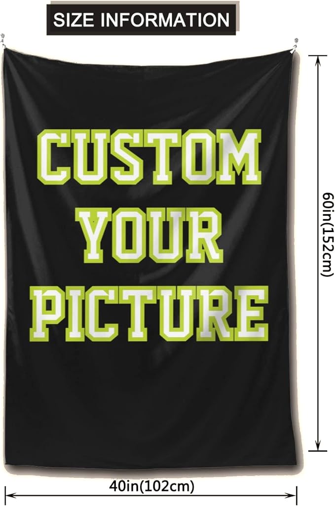 JINJUREN Custom Tapestry Upload Images Personalized Wall Decor Backdrop Poster - Image 2