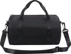 Small Gym Bag for Women, Cute Workout Duffel with Adjustable Strap - Lightweight Yoga Tote & Crossbody Sports Bag for Fitness, Travel (black)