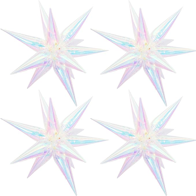 Iridescent Explosion Star Holographic Balloons Star Burst Sparkly Balloons by Enimapod
