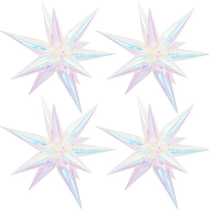 Iridescent Explosion Star Holographic Balloons Star Burst Sparkly Balloons by Enimapod