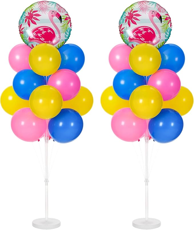 Gejoy 62" 2 Sets Flamingos Balloons Tower Stand Kit, and 2 Flamingos Balloon by Gejoy