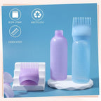 Pimoys Hair Oil Applicator Bottle for Scalp, Root Comb Applicator Bottles Hair Dye Squeeze Bottle Hair Coloring Tools, 2 Pack (Blue, Purple)