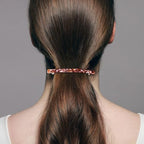 Long French Hair Barrettes 4 Inch Large Hair Clips for Women Thick Hair Automatic Clasp Clamp Pins Resin Nonslip Grip Ponytail Holders, Stylish Hair Accessories 3 Pack (Brown Black Purple)