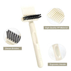 Boar Bristles Hair Brush for Women and Men, Detangling Hair Brush for Smoothing Massage Add Shine, Nylon&Boar Bristles Detangler brush for Hair Healthy (Cleaner-White)