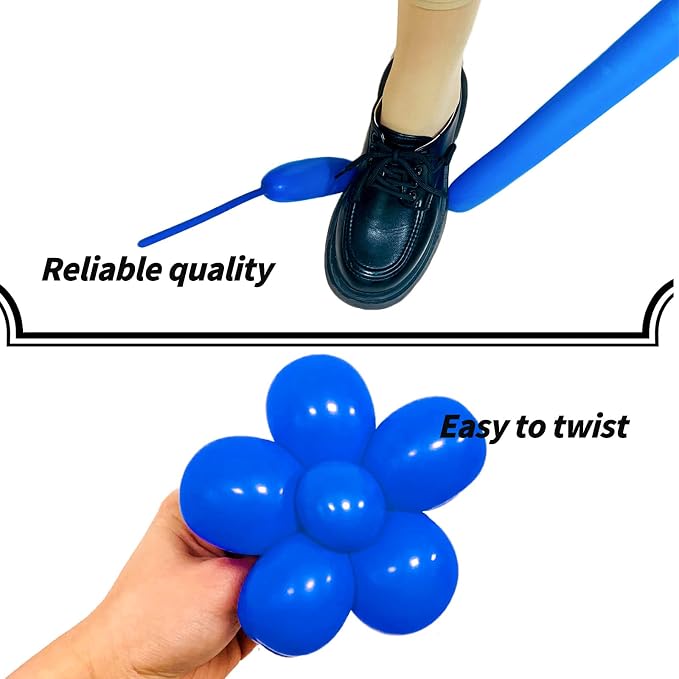 Blue Long Balloons Premium 260 Twisting Animals Magic Balloons - Image 4