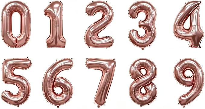 10 Pcs Number 0-9 Balloons 16 Inch Number Mylar Foil Balloons Custom Digital by Unknown