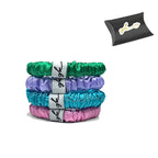 Silk Scrunchies for Women No Damage Mulberry Silk No Slip 4 Pack-Elastic Ponytail Girls Hair Ties | Skinny Hair Ties for Thin Thick Wavy or Curly Hair No Crease for Sleep and Sports (4, Dark Pastel)