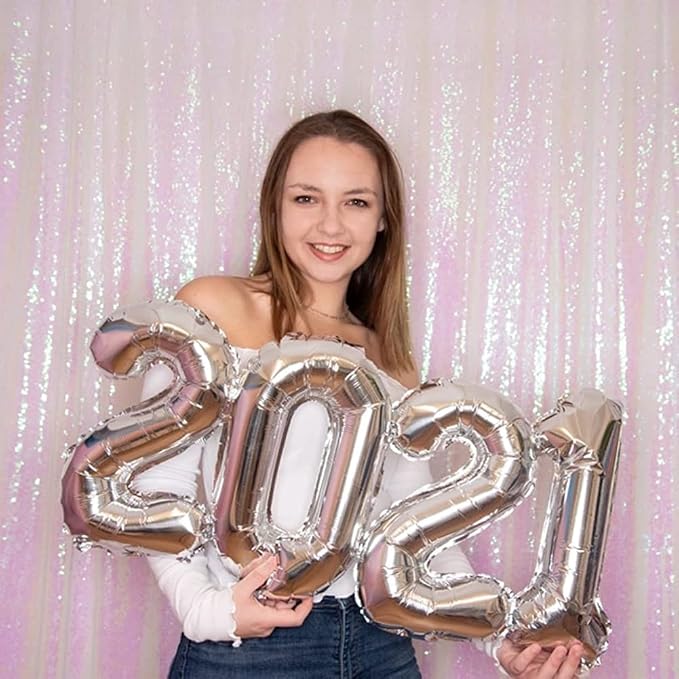 Poise3EHome Iridescent Sequin Backdrop, 6FT x 8FT Sequin Photography Backdrop - Image 2