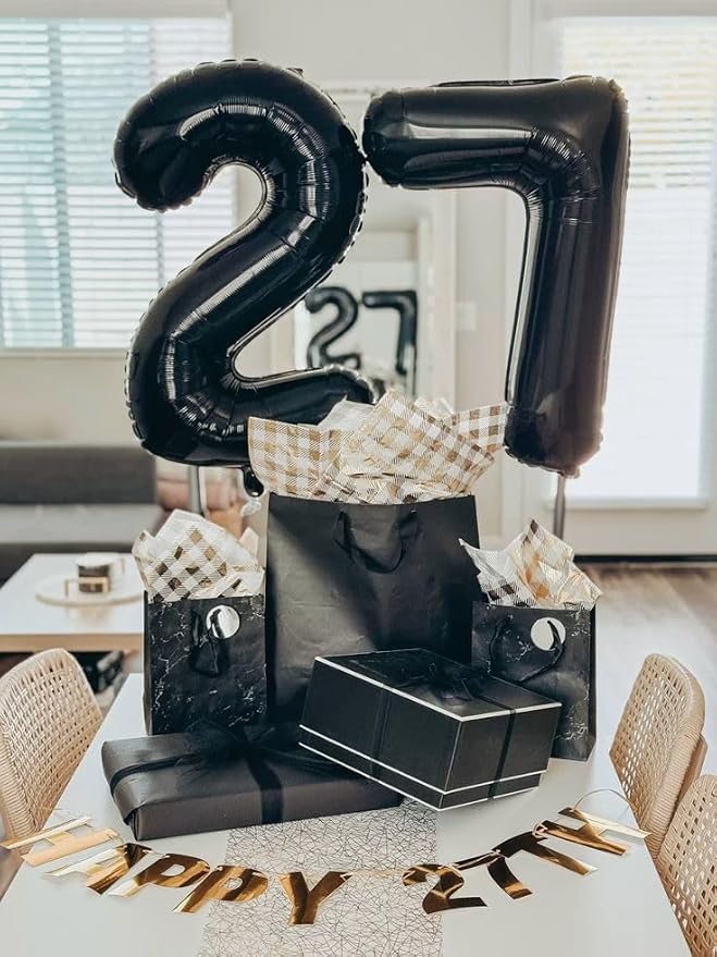 Number 27 Balloons Black 40 Inch - Image 2