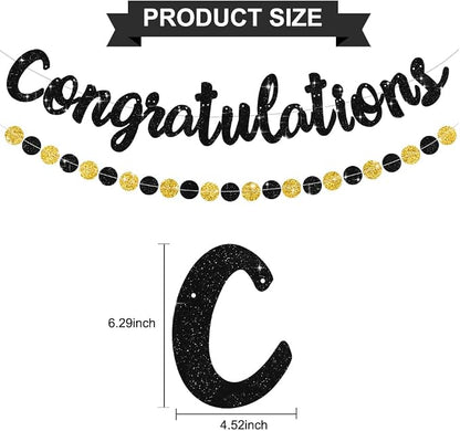 BEISHIDA Congratulations Banner Black 2026 Graduation Banners, Grad Congrats - Image 2