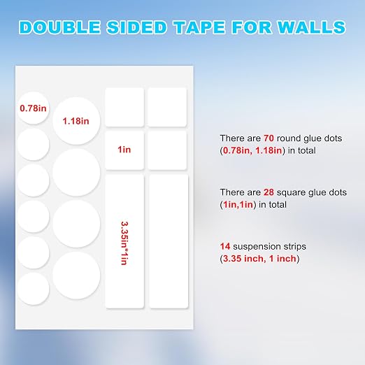 112pcs Double Sided Tape for Walls Glue Mounting Dots Balloon Adhesive Poster - Image 2