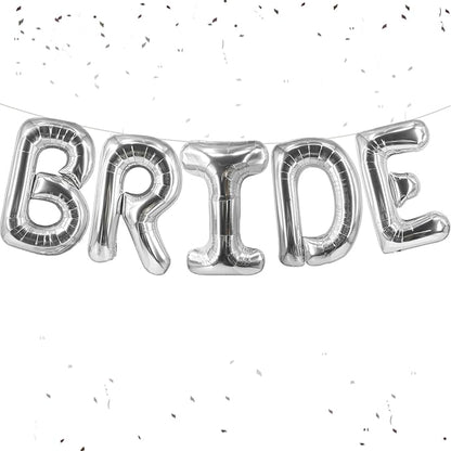 40 Inch Bride Balloons Silver Bridal Shower Balloon Bachelorette Balloons by Unknown