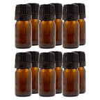 5 ml (1/6 fl oz) Amber Glass Bottle with Euro Dropper (12 Pack)