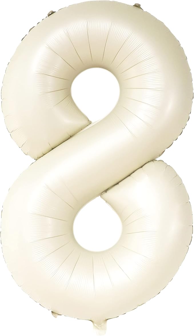 KatchOn Cream White Number 8 Balloon 40 Inch | 8th Birthday Decorations - Image 8