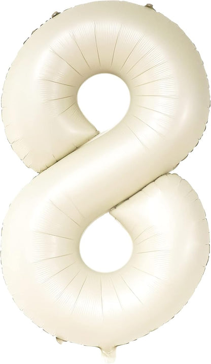 KatchOn Cream White Number 8 Balloon 40 Inch | 8th Birthday Decorations - Image 8