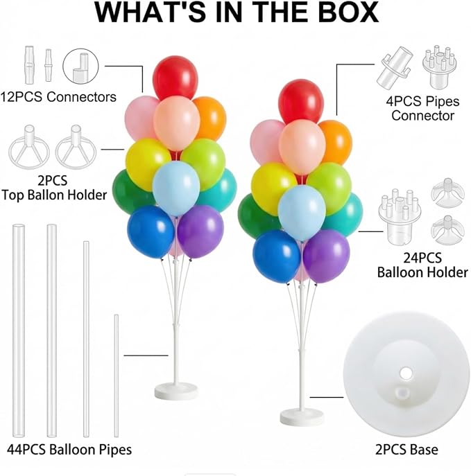 2Set Assorted Bright Balloon Column Stand Kit - Image 2
