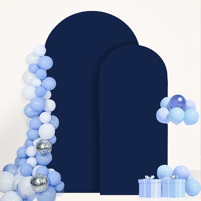 FANPROMS Arch Cover Set of 2 Navy Blue Arch Backdrop Cover 6 7.2FT Spandex Arch - Image 6