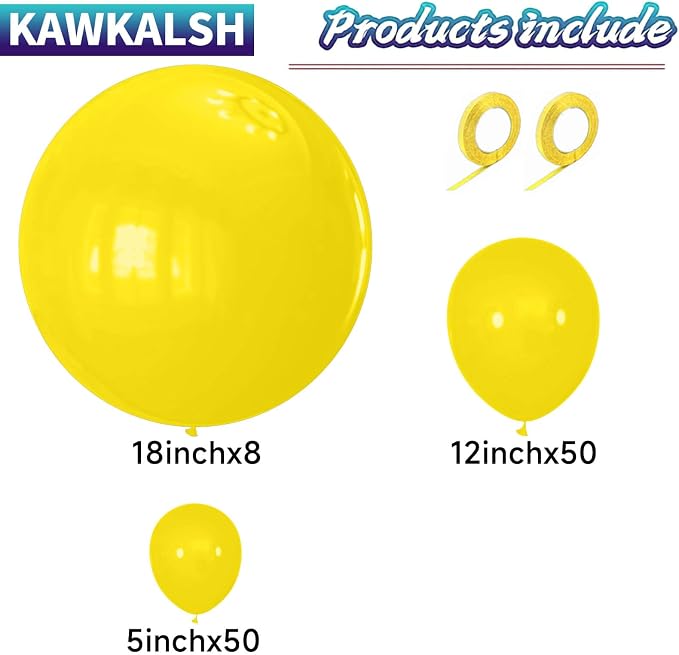 Yellow Balloon Arch Kit 111Pcs 18 12 5 Inch Latex Party Balloons Garland - Image 2