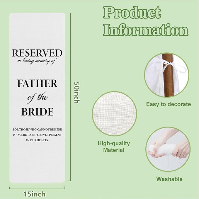 Reserved Father of the Bride Memorial Wedding Chair Sign - Image 3