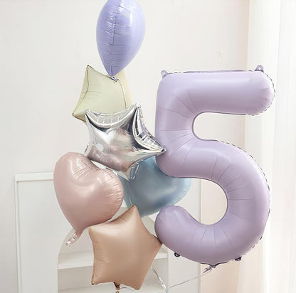 Pastel Purple 4 Number Balloons, 40 Inch Light Purple 4 Balloons Large Helium - Image 6