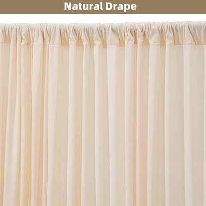 20x10ft Wrinkle Free Cream Backdrop Curtain - Image 5