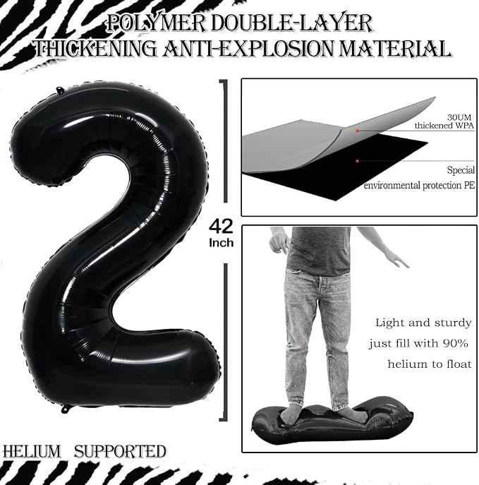 Number 25 Balloons for 25th Birthday Party Decorations, 42 Inch Jumbo Foil - Image 2